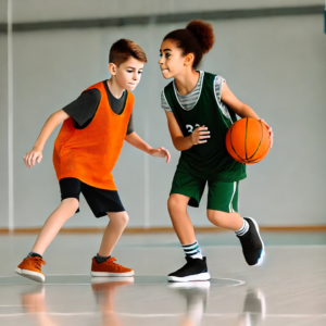 vierkant jongen meisje basketbal 4567